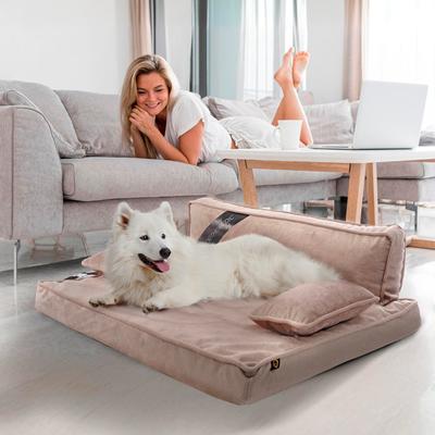 Show full view: Precious Tails Precious Tails Modern Sofa Cat & Dog Bed with Removable Cover, Taupe, Large slide 5 of 8