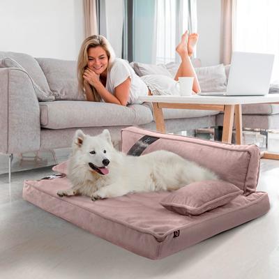 Show full view: Precious Tails Precious Tails Modern Sofa Cat & Dog Bed with Removable Cover, Pink, Medium slide 5 of 8