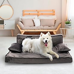 Precious Tails Precious Tails Modern Sofa Cat & Dog Bed with Removable Cover, Gray, Small slide 2 of 7