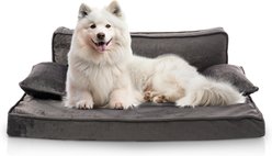 Precious Tails Precious Tails Modern Sofa Cat & Dog Bed with Removable Cover, Gray, Small