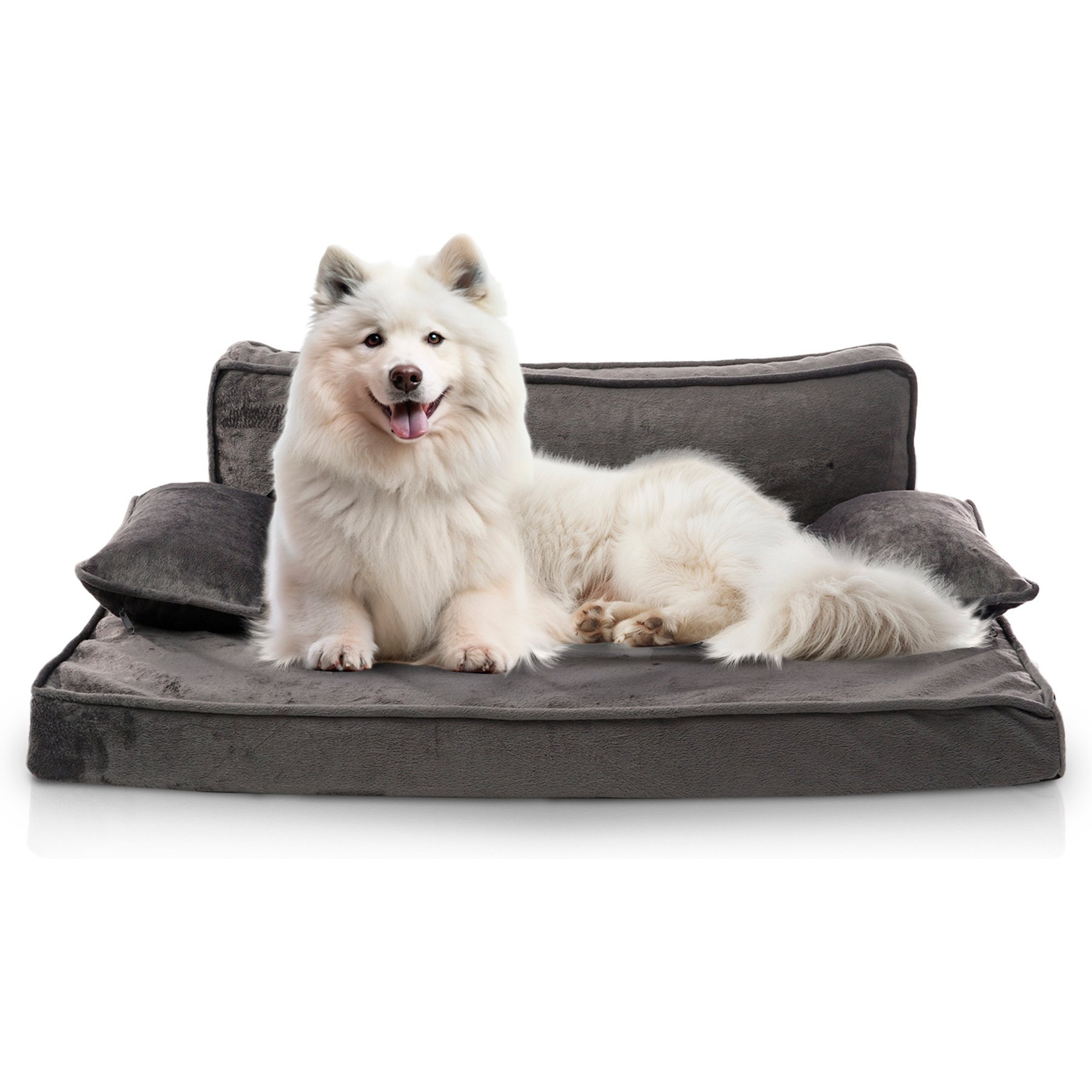 Precious Tails Precious Tails Modern Sofa Cat & Dog Bed with Removable Cover, Gray, Large