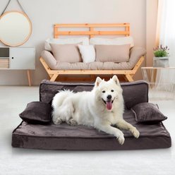 Precious Tails Precious Tails Modern Sofa Cat & Dog Bed with Removable Cover, Charcoal, Medium slide 2 of 7