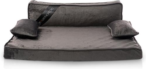 Show full view: Precious Tails Precious Tails Modern Sofa Cat & Dog Bed with Removable Cover, Gray, Large slide 2 of 8