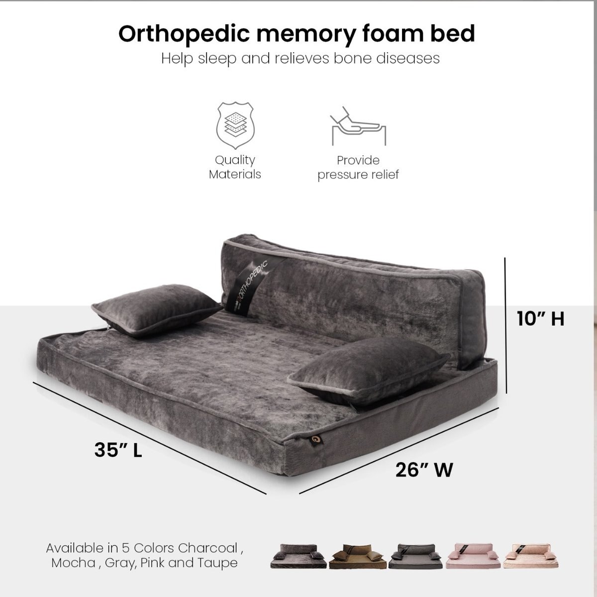 Precious Tails Modern Sofa Cat & Dog Bed with Removable Cover
