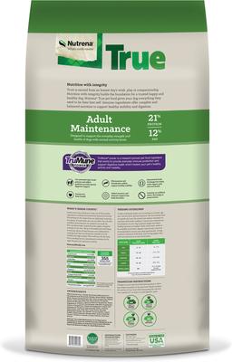 Show full view: Nutrena True Adult Maintenance 21/12 Dry Dog Food, 50-lb bag slide 9 of 10