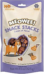 Meowee! Snack Stacks Triple Protein with Real Chicken, Salmon & Beef Cat Treats, 1.5-oz bag slide 1 of 9