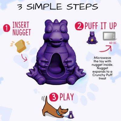 Show full view: Yeti Dog Chew Dragon Puff & Play Dog Toy, Blue slide 3 of 7