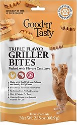 Good 'n' Tasty Triple Flavor Griller Bites with Chicken, Salmon & Smoky BBQ Flavor Cat Treats, 2.15-oz bag