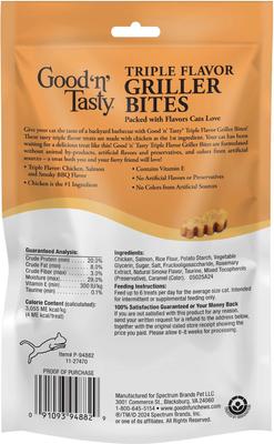 Show full view: Good 'n' Tasty Triple Flavor Griller Bites with Chicken, Salmon & Smoky BBQ Flavor Cat Treats, 2.15-oz bag slide 3 of 10