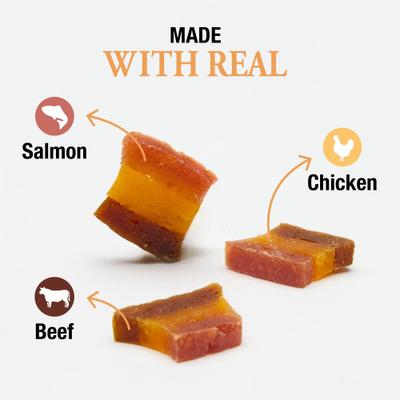 Show full view: Good 'n' Tasty Triple Flavor Layers with Real Chicken, Salmon & Beef Cat Treats, 1.8-oz bag slide 6 of 11