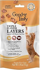 Good 'n' Tasty Triple Flavor Layers with Real Chicken, Salmon & Beef Cat Treats, 1.8-oz bag