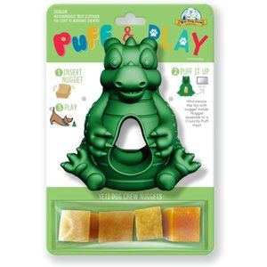 Yeti Dog Chew Dragon Puff & Play Dog Toy, Green