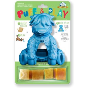 Yeti Dog Chew Yak Puff & Play Dog Toy, Baby Blue