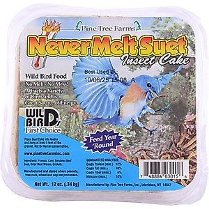 Pine Tree Farms Never Melt Suet Insect Cake Bird Food, 12-oz tray, 12 count