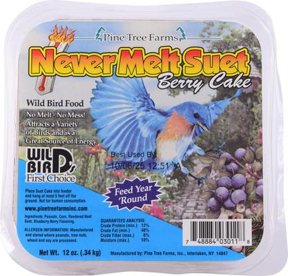 Show full view: Pine Tree Farms Never Melt Suet Berry Cake Bird Food, 12-oz tray, 12 count slide 7 of 9
