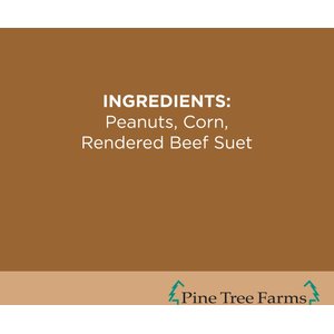 Pine Tree Farms Never Melt Suet Peanut Cake Bird Food, 12-oz tray, 12 count