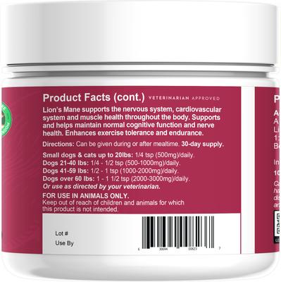 Show full view: Animal Essentials Focus Lions Mane Cat & Dog Vitamin Supplement, 50-gm jar slide 4 of 4