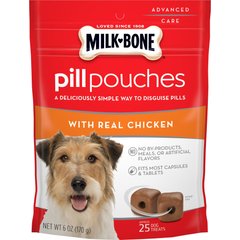 Milk-Bone Pill Pouches with Real Chicken Dog Treats, 6-oz bag
