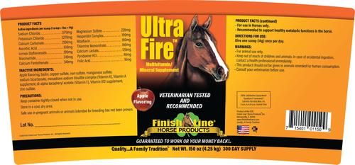 Show full view: Finish Line Ultra Fire Multivitamin Apple Flavor Powder Horse Supplement, 150-oz tub slide 2 of 4