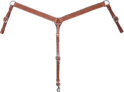 Circle Y Straight Floral Horse Breast Collar, Regular Oil, 1 1/2-in