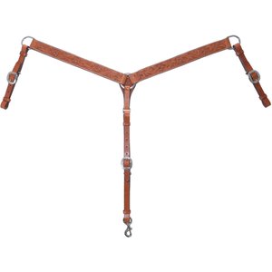 Circle Y Straight Floral Horse Breast Collar, Regular Oil, 1 1/2-in