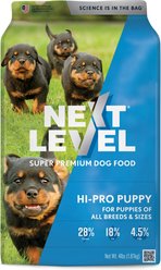Next Level Super Premium Pet Food Hi-Pro Puppy Gluten-Free Beef Dry Dog Food, 4-lb bag