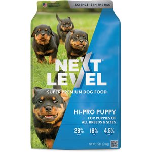 Next Level Super Premium Pet Food Hi-Pro Puppy Gluten-Free Beef Dry Dog Food, 15-lb bag
