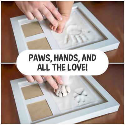 Show full view: Vila Personalized Dog & Cat Paw Print Clay Imprint Kit with Wooden Picture Frame slide 4 of 7