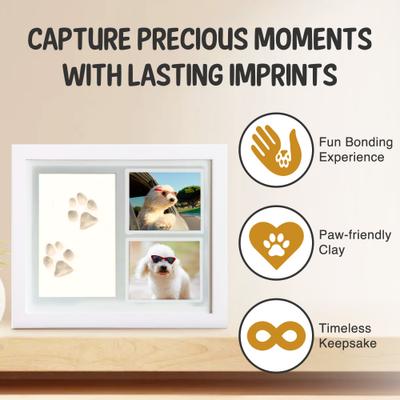 Show full view: Vila Personalized Dog & Cat Paw Print Clay Imprint Kit with Wooden Picture Frame slide 2 of 7
