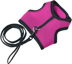 SunGrow Adjustable Escape Proof Rabbit & Ferret Vest Harness & Leash Set Outdoor Walking Accessories, Pink, XX-Small