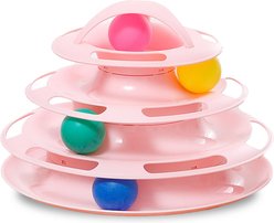 Vila Interactive Self Play Entertainment Indoor Exercise Ball Track Ferret & Cat Tower Toy, Pink slide 2 of 8