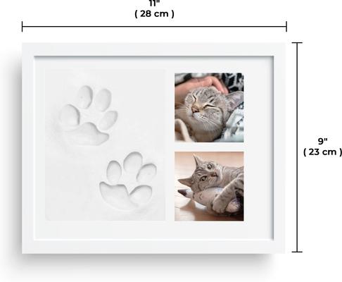 Show full view: Vila Personalized Dog & Cat Paw Print Clay Imprint Kit with Wooden Picture Frame slide 7 of 7