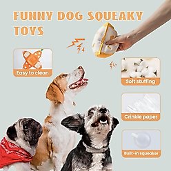 Nocciola 5 Pack Tangerine Squeaky Interactive Dog Toy, Yellow slide 2 of 7