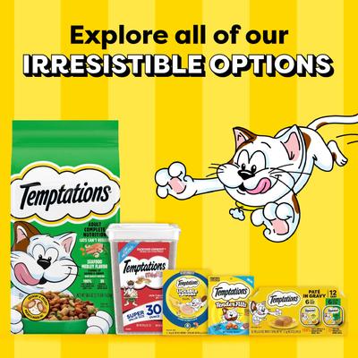 Show full view: Temptations Chicken, Seafood, Backyard Cookout & Catnip Variety Pack Bites in Gravy Adult Wet Cat Food, 3.5-oz tray, case of 36 slide 9 of 11