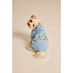 LIFE IS GOOD Sea Turtle Dog Hoodie, Cool Blue, Large