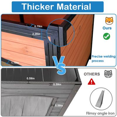 Show full view: FunXplore Outdoor Weatherproof Dog Kennel, Brown, 59.1-in slide 4 of 6