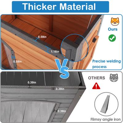 Show full view: FunXplore Outdoor Weatherproof Dog Kennel, Brown, 43.3-in slide 3 of 6