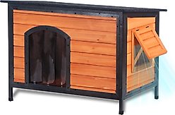FunXplore Outdoor Dog Kennel, Brown, 34.3-in