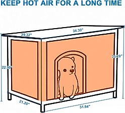 FunXplore Insulated Outdoor Dog Kennel, Brown, 34.3-in slide 2 of 6