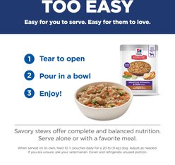 Hill's Science Diet Adult Sensitive Stomach & Sensitive Skin Turkey & Vegetables Stew Wet Dog Food, 2.8-oz pouch, case of 24 slide 2 of 9