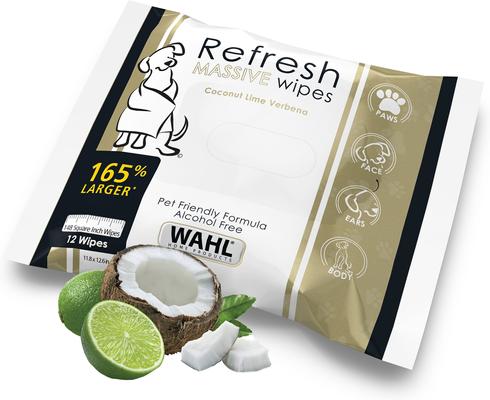 Show full view: Wahl Refresh Coconut Lime Verbena Massive Dog Grooming Wipes, 36 count slide 2 of 9
