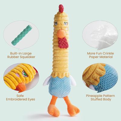 Show full view: Nocciola 2-in-1 Chicken Lives Twice Stuffed Squeaky Dog Toy, Yellow slide 5 of 9