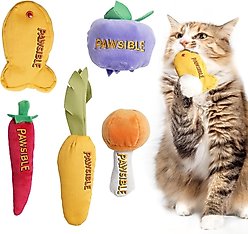 Nocciola 5 Pack Foodie Catnip Filling Cat Toy Set, Multi