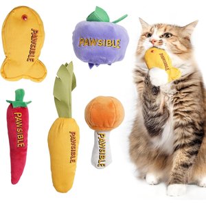 Nocciola 5 Pack Foodie Catnip Filling Cat Toy Set, Multi