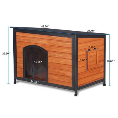 Show full view: FunXplore Outdoor Weatherproof Dog Kennel, Brown, 43.3-in slide 6 of 6