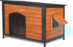 FunXplore Outdoor Weatherproof Dog Kennel, Brown, 43.3-in