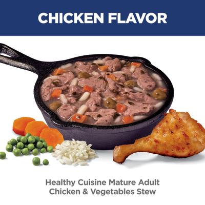 Show full view: Hill's Science Diet Adult 7+ Healthy Cuisine Chicken & Vegetables Stew Wet Dog Food, 2.8-oz pouch, case of 24 slide 5 of 12