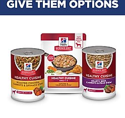 Hill's Science Diet Adult Healthy Cuisine Chicken & Vegetables Stew Wet Dog Food, 2.8-oz pouch, case of 24 slide 2 of 9