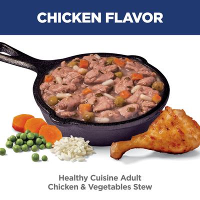 Show full view: Hill's Science Diet Adult Healthy Cuisine Chicken & Vegetables Stew Wet Dog Food, 2.8-oz pouch, case of 24 slide 5 of 12