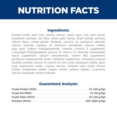 Show full view: Hill's Science Diet Adult Perfect Weight Management Vegetables & Salmon Stew Wet Dog Food, 2.8-oz pouch, case of 24 slide 6 of 12